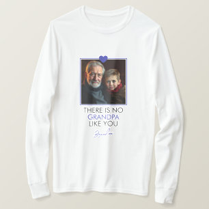 Camiseta Foto do Avô do Coração Azul Simples