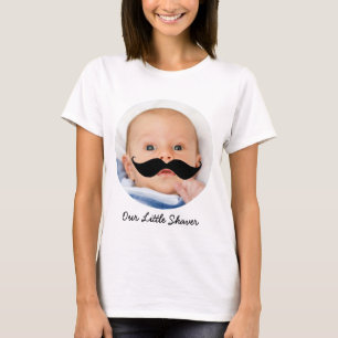 Camiseta Foto do bebê do Shaver Mustache Nova Mãe