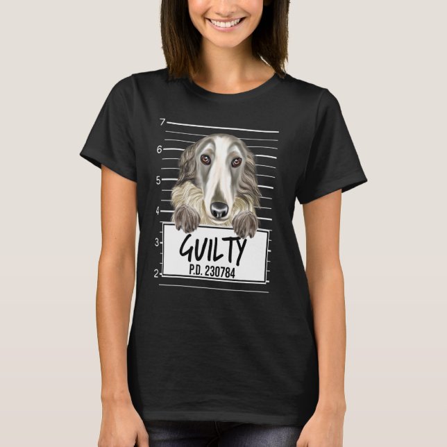 Camiseta Foto do Borzoi Culpado (Frente)