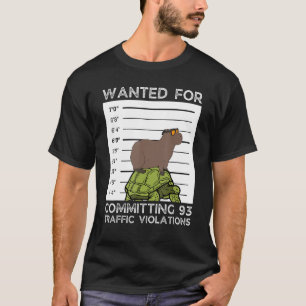 Camiseta Foto do Capivara Em Tartaruga Procurado