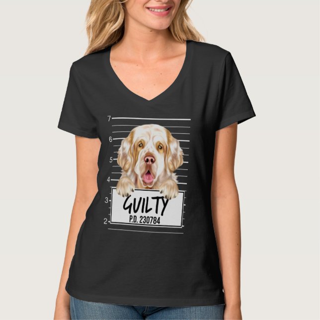 Camiseta Foto do Clumber Spaniel Culpado (Frente)