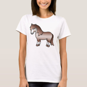 Camiseta Foto do desenho animado da Red Roan Shetland Pony