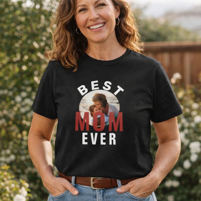 Camiseta Foto do Dia da Mãe da Melhor Mãe Moderna (Criador carregado)
