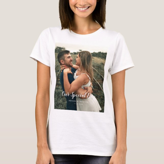 Camiseta Foto do Dia de Casamento Personalizado (Frente)