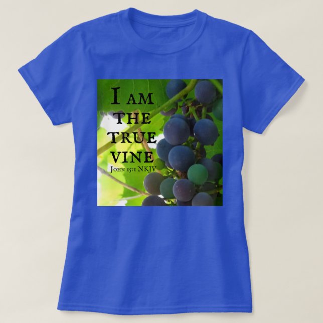 Camiseta Foto do Evangelho de Uvas Roxas de John Bíblia Ver (Frente do Design)