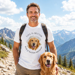 Camiseta Foto do Golden Retriever A Vida é Melhor homens