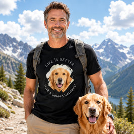Camiseta Foto do Golden Retriever A Vida É Melhor homens pr