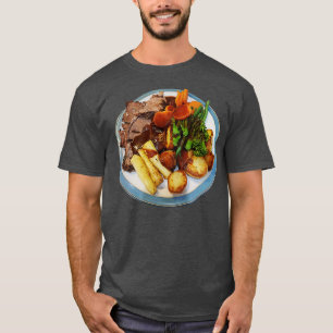 Camiseta Foto do Janto de carne assada comida