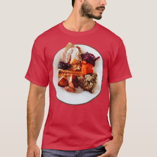 Camiseta Foto do Janto de Natal da Turquia na comida
