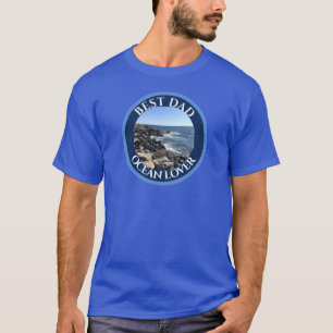 Camiseta Foto do melhor Pai dos amantes do mar azul do ocea