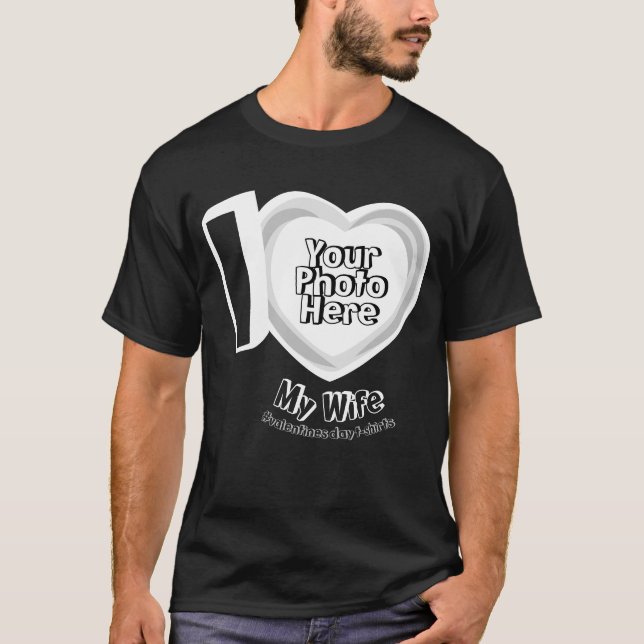 Camiseta Foto do Newly Weds Eu amo minha esposa pelo marido (Frente)