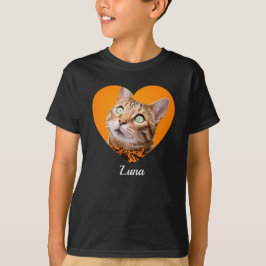Camiseta Foto do nome e coração com tipografia moderna fofa