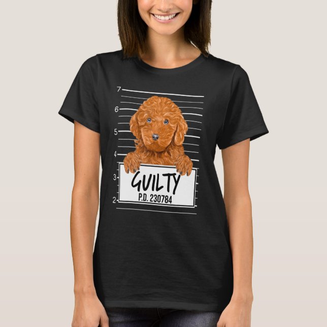 Camiseta Foto do Poodle Marrom Culpado (Frente)