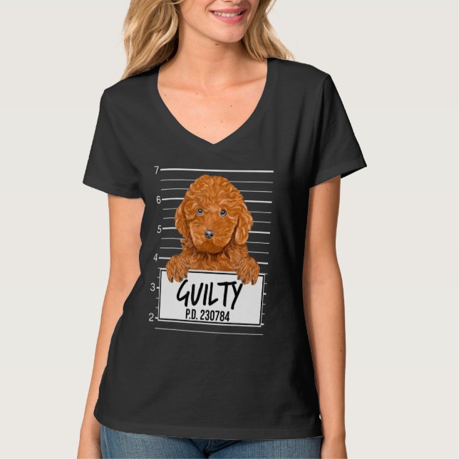 Camiseta Foto do Poodle Marrom Culpado (Frente)