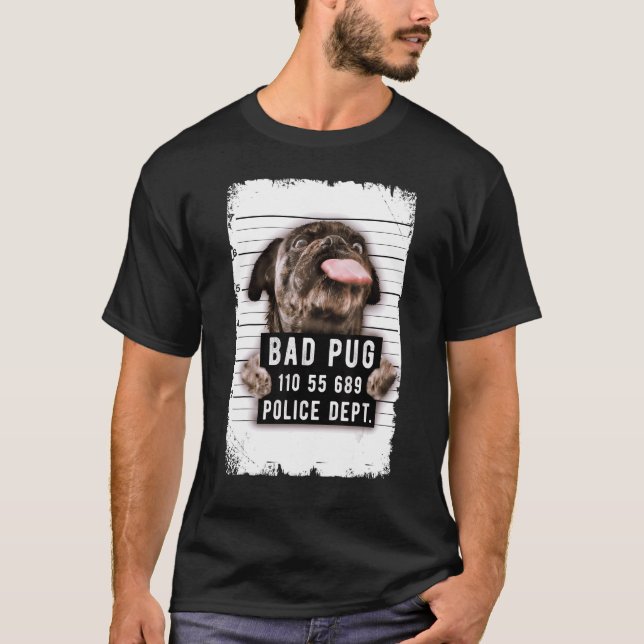 Camiseta Foto do Pug Mug (Frente)