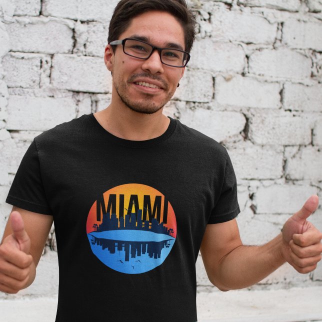 Camiseta Foto do Skyline da Cidade de Miami Florida (Miami Florida Cityscape Skyline Photo T-Shirt)