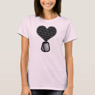 Camiseta Foto do Tag de cão do coração - costume de DIY