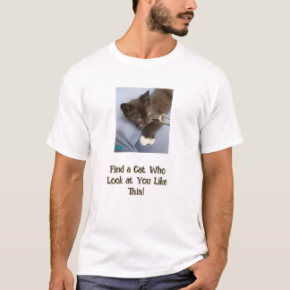 Camiseta Foto do Tomcat, Texto Divertido Frente e Verso, Pe