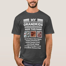 Camiseta Foto do vovô T-Shirt com nomes de Netos