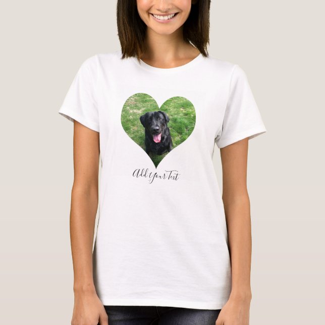 Camiseta Foto e nome personalizados do animal de coração  (Frente)