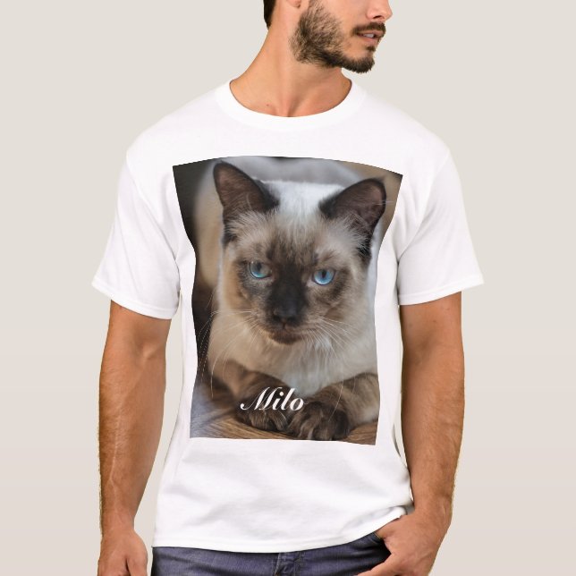 Camiseta Foto e nome personalizados do Cat Ragdoll (Frente)