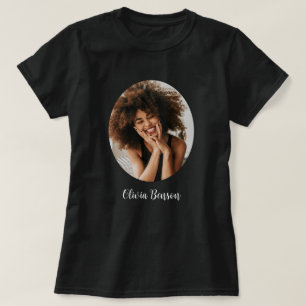 Camiseta Foto e Nome Personalizados Modernos Crie o seu pró