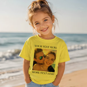 Camiseta Foto e Texto Amarelo Personalizado