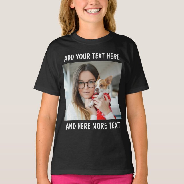 Camiseta Foto e Texto ou Nome Personalizado (Frente)