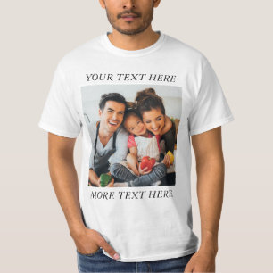 Camiseta Foto e texto ou nome personalizado branco