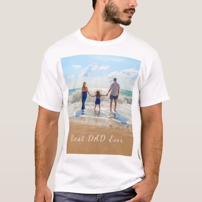 Camiseta Foto e texto personalizados - Melhor PAI de sempre (Frente)