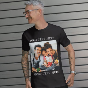 Camiseta Foto e texto personalizados ou nome 