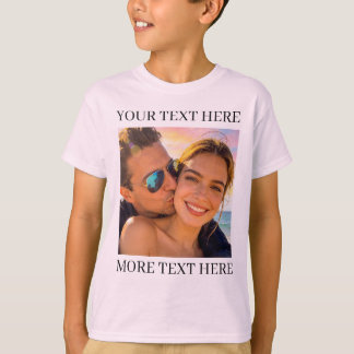 Camiseta Foto e Texto Personalizados Rosa Claro