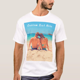 Camiseta Foto e texto personalizados - seu próprio Design p