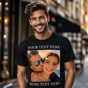 Camiseta Foto e Texto Preto Personalizado