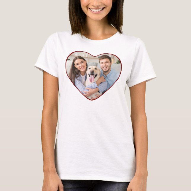 Camiseta Foto em Coração Cor Personalizada (Frente)