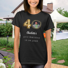 Camiseta Foto em ouro preto aniversário de 40 anos