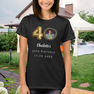 Camiseta Foto em ouro preto aniversário de 40 anos