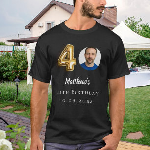 Camiseta Foto em ouro preto aniversário de 40 anos