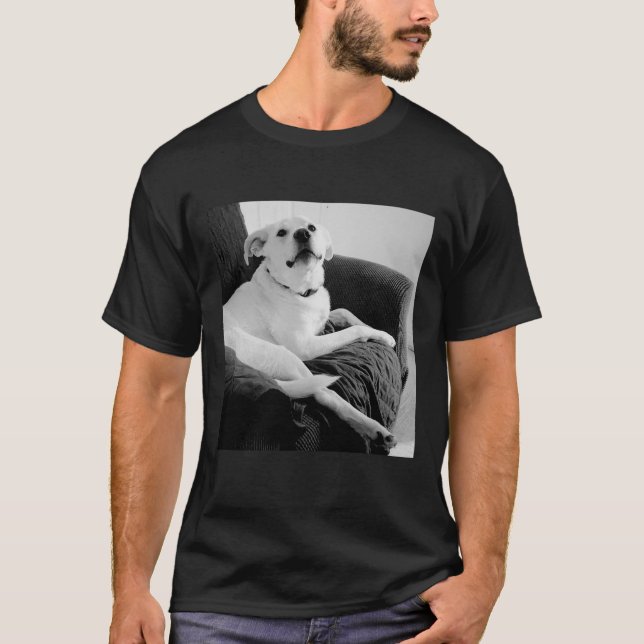 Camiseta Foto em preto e branco do cachorro falante (Frente)