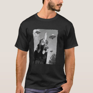 Camiseta Foto engraçada de galinha UFO selfie na fazenda al