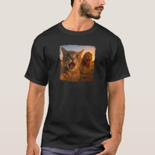 Camiseta Foto Engraçada de Gato com Meme de Gato Leão para 