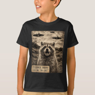 Camiseta Foto engraçada de guaxinim gráfico de evidência de