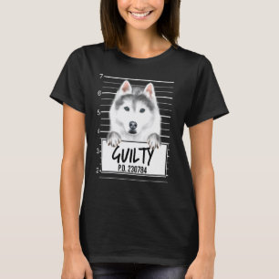 Camiseta Foto engraçada de Husky Siberiano Culpado