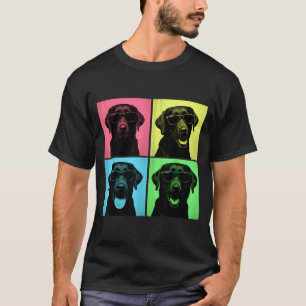 Camiseta Foto engraçada de Labrador Pop Art do amante do cã