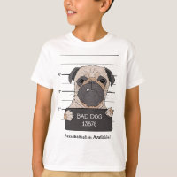 Foto engraçada de Pug na ficha policial - Cartão d