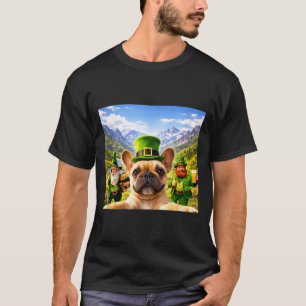 Camiseta Foto engraçada de um bulldog francês no dia de São