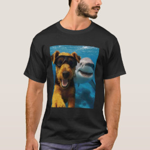 Camiseta Foto engraçada de um cachorro Terrier galês com tu