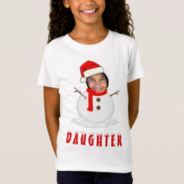 Camiseta Foto Engraçada Face Snowman Natal