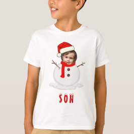 Camiseta Foto Engraçada Face Snowman Natal