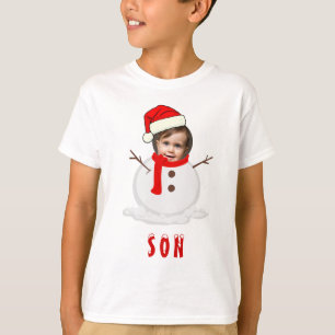 Camiseta Foto Engraçada Face Snowman Natal